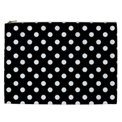 Black And White Polka Dots Cosmetic Bag (xxl)  by GardenOfOphir