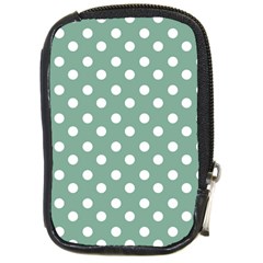 Mint Green Polka Dots Compact Camera Cases by GardenOfOphir
