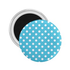 Sky Blue Polka Dots 2 25  Magnets by GardenOfOphir