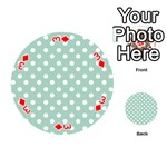 Light Blue And White Polka Dots Playing Cards 54 (Round)  Front - Diamond3