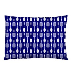 Indigo Spatula Spoon Pattern Pillow Cases (two Sides) by GardenOfOphir