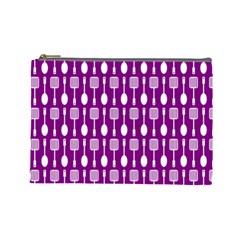 Magenta Spatula Spoon Pattern Cosmetic Bag (large)  by GardenOfOphir