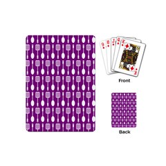 Magenta Spatula Spoon Pattern Playing Cards (mini)  by GardenOfOphir