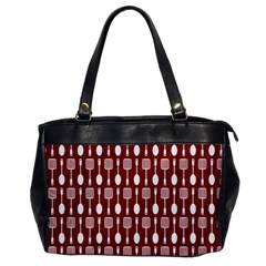 Red And White Kitchen Utensils Pattern Office Handbags by GardenOfOphir