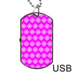 Abstract Knot Geometric Tile Pattern Dog Tag Usb Flash (one Side) by GardenOfOphir