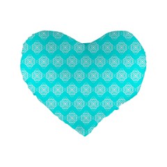 Abstract Knot Geometric Tile Pattern Standard 16  Premium Heart Shape Cushions by GardenOfOphir