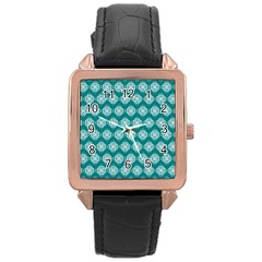 Abstract Knot Geometric Tile Pattern Rose Gold Watches by GardenOfOphir