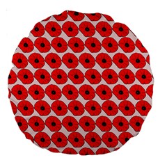 Red Peony Flower Pattern Large 18  Premium Round Cushions by GardenOfOphir