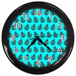 Ladybug Vector Geometric Tile Pattern Wall Clocks (Black)