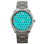 Ladybug Vector Geometric Tile Pattern Sport Metal Watches