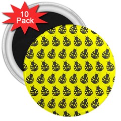 Ladybug Vector Geometric Tile Pattern 3  Magnets (10 Pack)  by GardenOfOphir