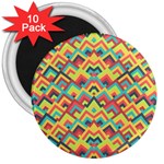 Trendy Chic Modern Chevron Pattern 3  Magnets (10 pack) 