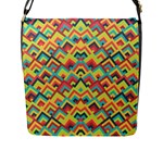 Trendy Chic Modern Chevron Pattern Flap Messenger Bag (L) 