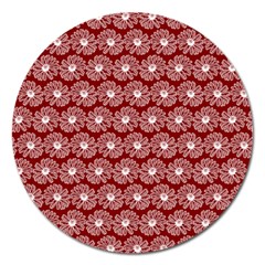 Gerbera Daisy Vector Tile Pattern Magnet 5  (round) by GardenOfOphir