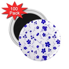 Sweet Shiny Flora Blue 2 25  Magnets (100 Pack)  by ImpressiveMoments