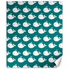 Cute Whale Illustration Pattern Canvas 8  X 10  by GardenOfOphir