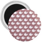 Cute Whale Illustration Pattern 3  Magnets
