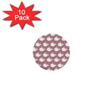 Cute Whale Illustration Pattern 1  Mini Buttons (10 pack) 
