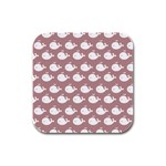 Cute Whale Illustration Pattern Rubber Square Coaster (4 pack) 