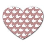 Cute Whale Illustration Pattern Heart Mousepads