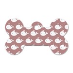 Cute Whale Illustration Pattern Dog Tag Bone (Two Sides)