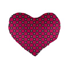 Cute Pattern Gifts Standard 16  Premium Flano Heart Shape Cushions