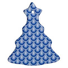 Awesome Retro Pattern Blue Ornament (christmas Tree) by ImpressiveMoments