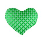 Awesome Retro Pattern Green Standard 16  Premium Flano Heart Shape Cushions Front