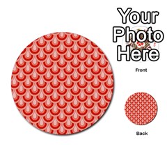 Awesome Retro Pattern Red Multi-purpose Cards (round)  by ImpressiveMoments