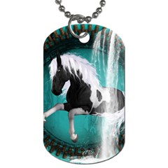 Beautiful Horse With Water Splash  Dog Tag (one Side) by FantasyWorld7