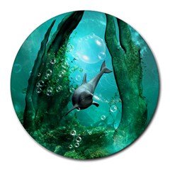 Wonderful Dolphin Round Mousepads by FantasyWorld7