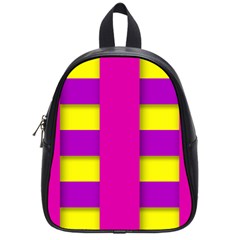 Florescent Pink Purple Abstract  School Bags (small) 