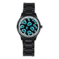 Turquoise Sassy Lips  Stainless Steel Round Watches by OCDesignss