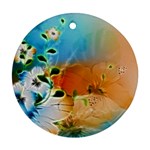 Wonderful Flowers In Colorful And Glowing Lines Ornament (Round) 