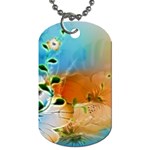 Wonderful Flowers In Colorful And Glowing Lines Dog Tag (One Side)