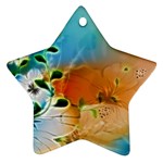 Wonderful Flowers In Colorful And Glowing Lines Star Ornament (Two Sides) 