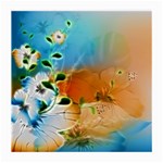Wonderful Flowers In Colorful And Glowing Lines Medium Glasses Cloth