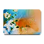 Wonderful Flowers In Colorful And Glowing Lines Small Doormat 