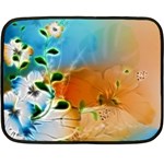 Wonderful Flowers In Colorful And Glowing Lines Double Sided Fleece Blanket (Mini)  35 x27  Blanket Front