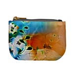 Wonderful Flowers In Colorful And Glowing Lines Mini Coin Purses