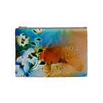 Wonderful Flowers In Colorful And Glowing Lines Cosmetic Bag (Medium) 