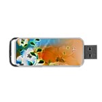 Wonderful Flowers In Colorful And Glowing Lines Portable USB Flash (One Side) Front