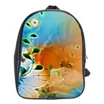 Wonderful Flowers In Colorful And Glowing Lines School Bags (XL)  Front