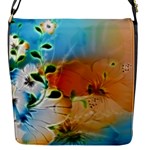 Wonderful Flowers In Colorful And Glowing Lines Flap Messenger Bag (S)