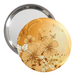 Wonderful Flowers With Butterflies 3  Handbag Mirrors by FantasyWorld7
