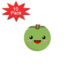 Kawaii Green Apple 1  Mini Buttons (10 Pack) 