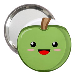 Kawaii Green Apple 3  Handbag Mirrors by KawaiiKawaii