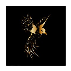 Beautiful Bird In Gold And Black Tile Coasters