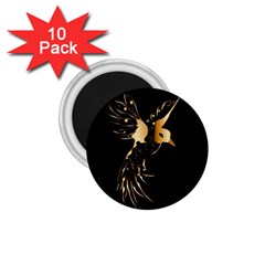 Beautiful Bird In Gold And Black 1 75  Magnets (10 Pack) 