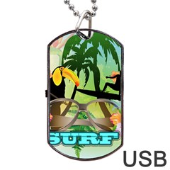Surfing Dog Tag Usb Flash (one Side) by FantasyWorld7